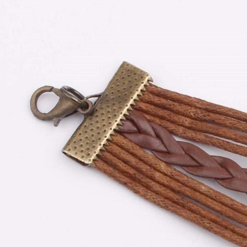 Alloy Leather Rope Bracelet