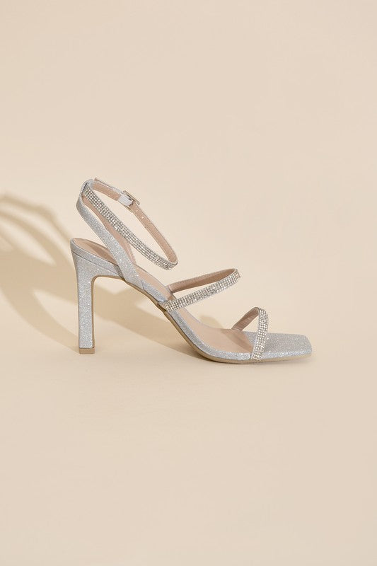 Dressy Glitter Ankle Strap High Heel Sandals