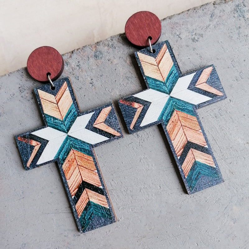 Drop Earrings In Cross Shape
