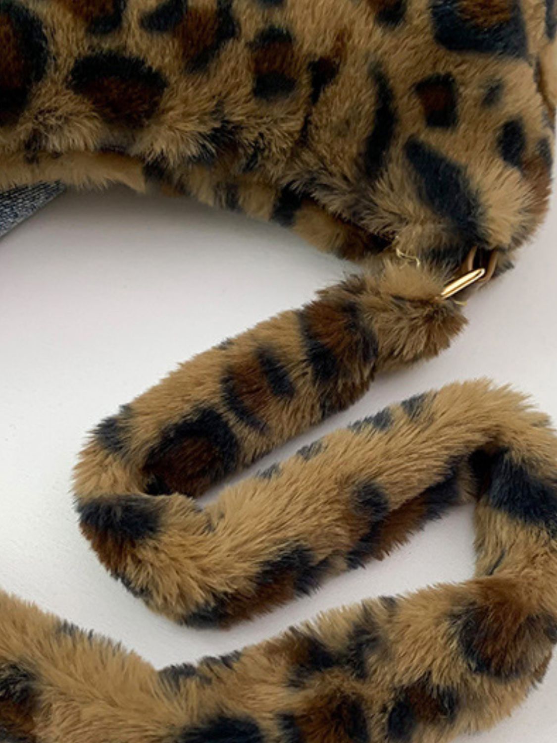 Animal Print Fluffy Shoulder Bag