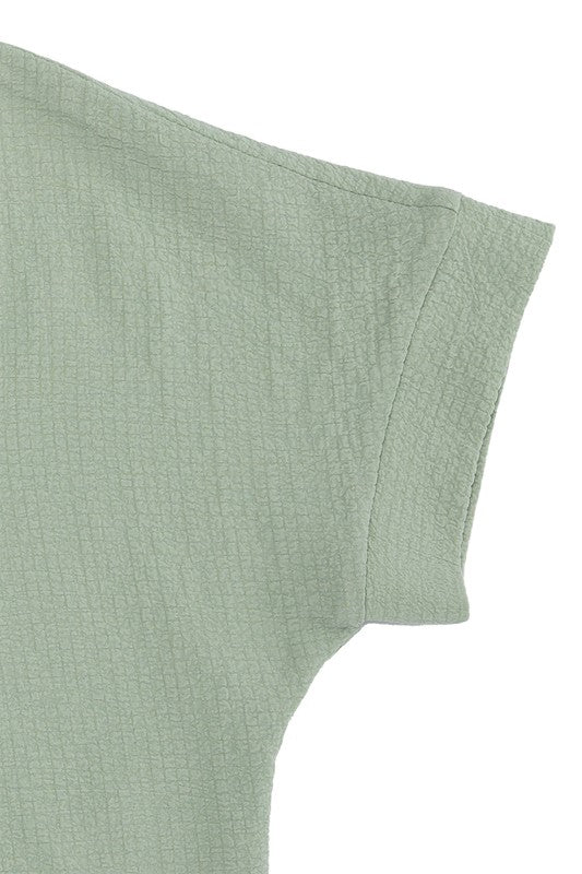 Collared Short Sleeve Blouse