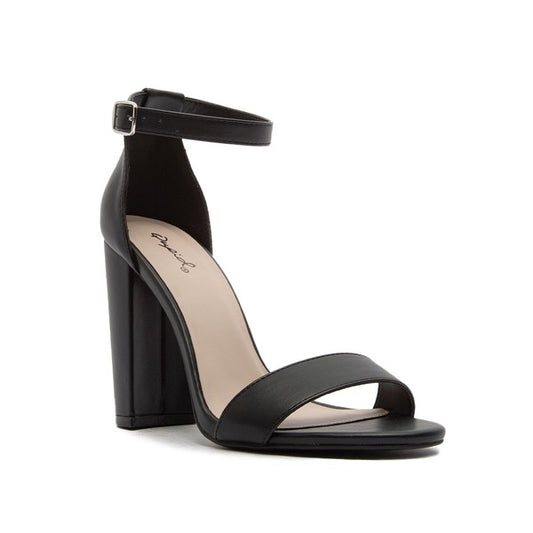 Ankle Strap Block Heel Dressy Slides