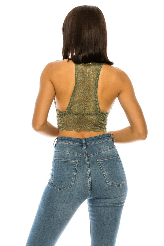 Strappy And Lace Crop Top