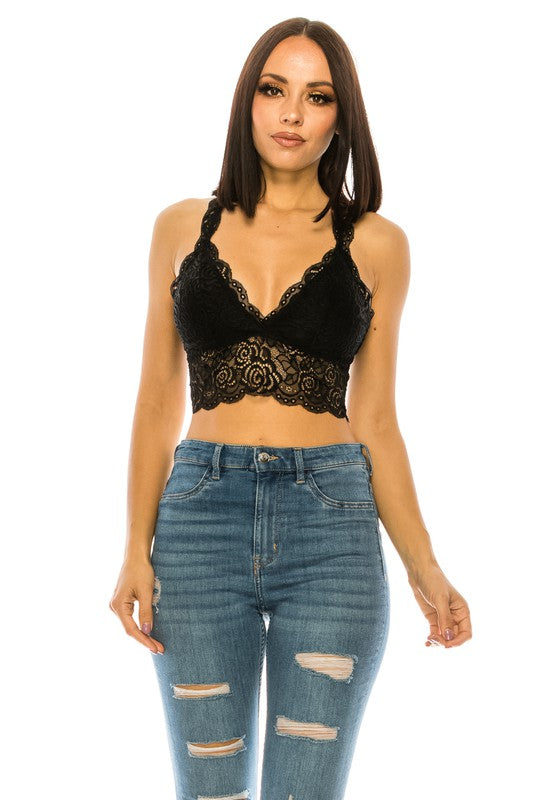 Strappy And Lace Crop Top