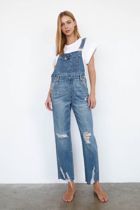 Straight Leg Farmer Delight Denim Overalls