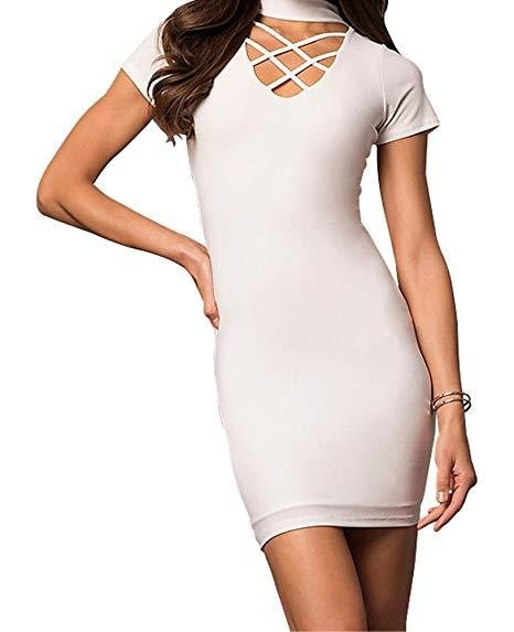 Cage Front Sleeve Party Dress With Chocker