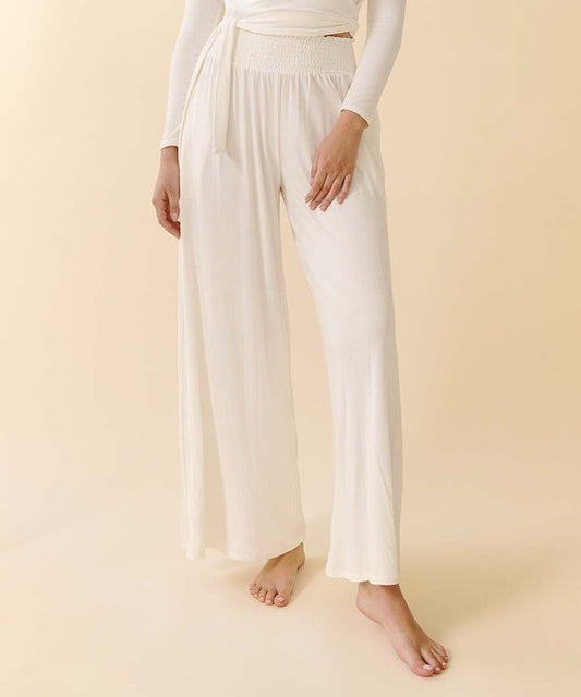 Smock Elastic Waist Palazzo Pants