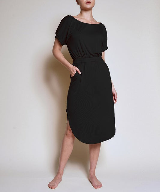 Short Puff Sleeve Tulip Dress