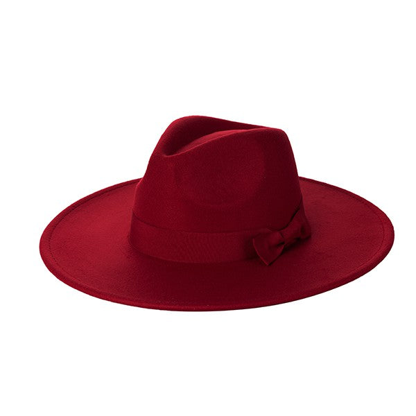 Wide Brim fedora With Ribbon Trim