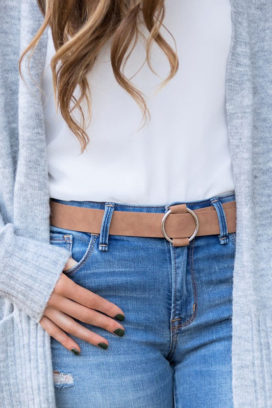 1 Inch Vegan Leather O-Ring Belt