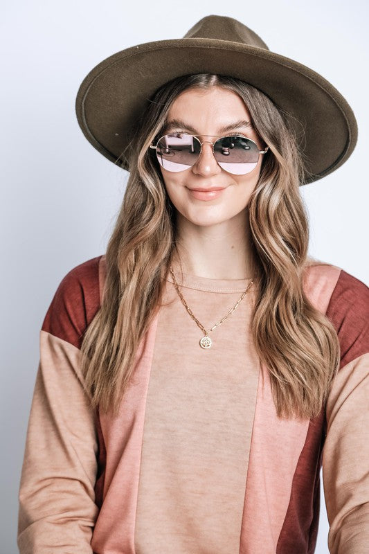 Wide Brim fedora With Ribbon Trim