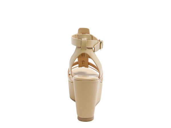 Windrush Cage Wedge Leather Sandals