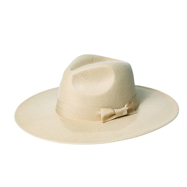 Wide Brim fedora With Ribbon Trim