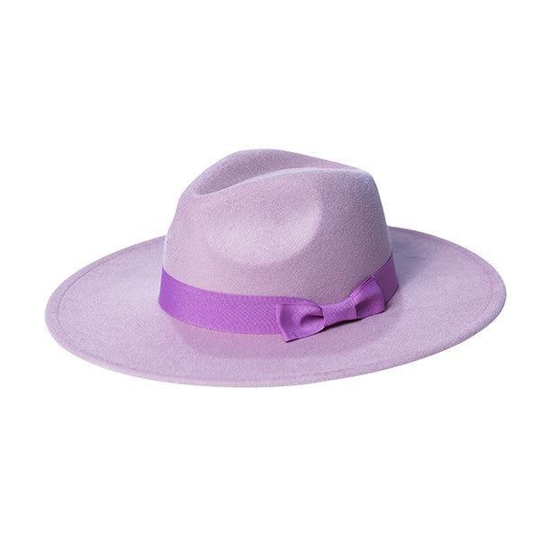 Wide Brim fedora With Ribbon Trim