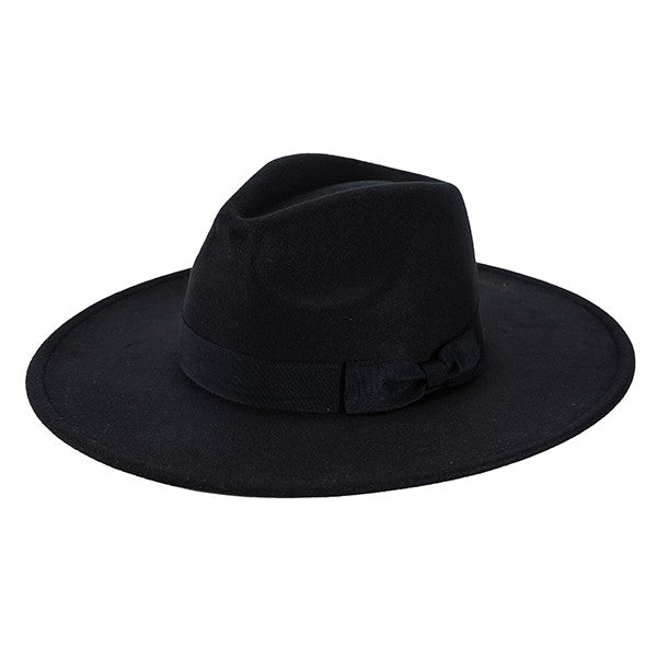 Wide Brim fedora With Ribbon Trim