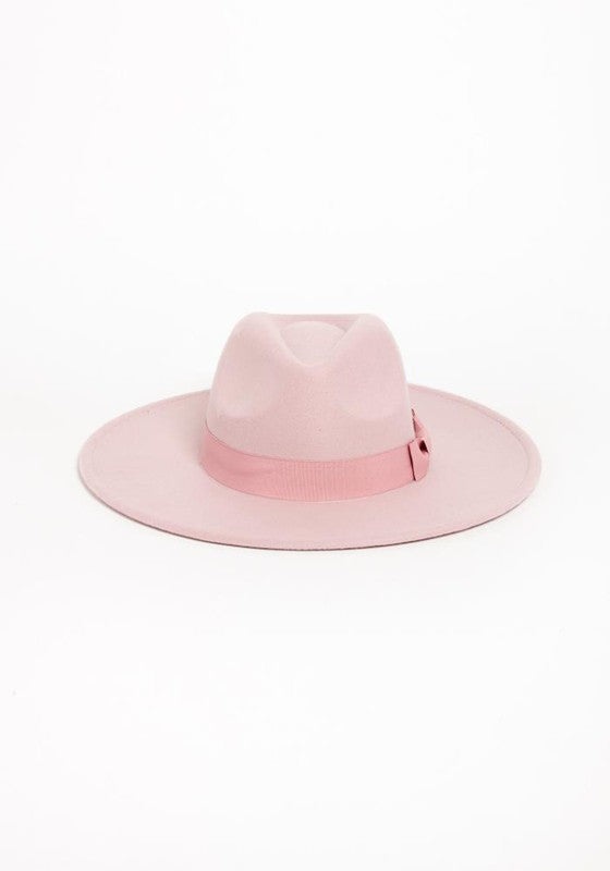 Wide Brim fedora With Ribbon Trim