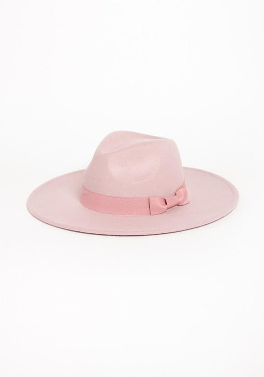 Wide Brim fedora With Ribbon Trim