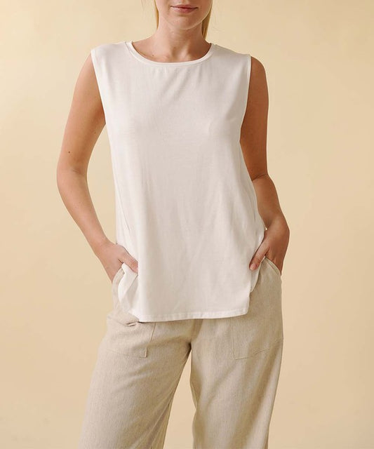 Women Sleeveless Muscle Bamboo Top