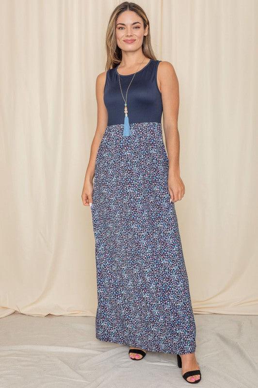 Sleeveless Floral Maxi Dress