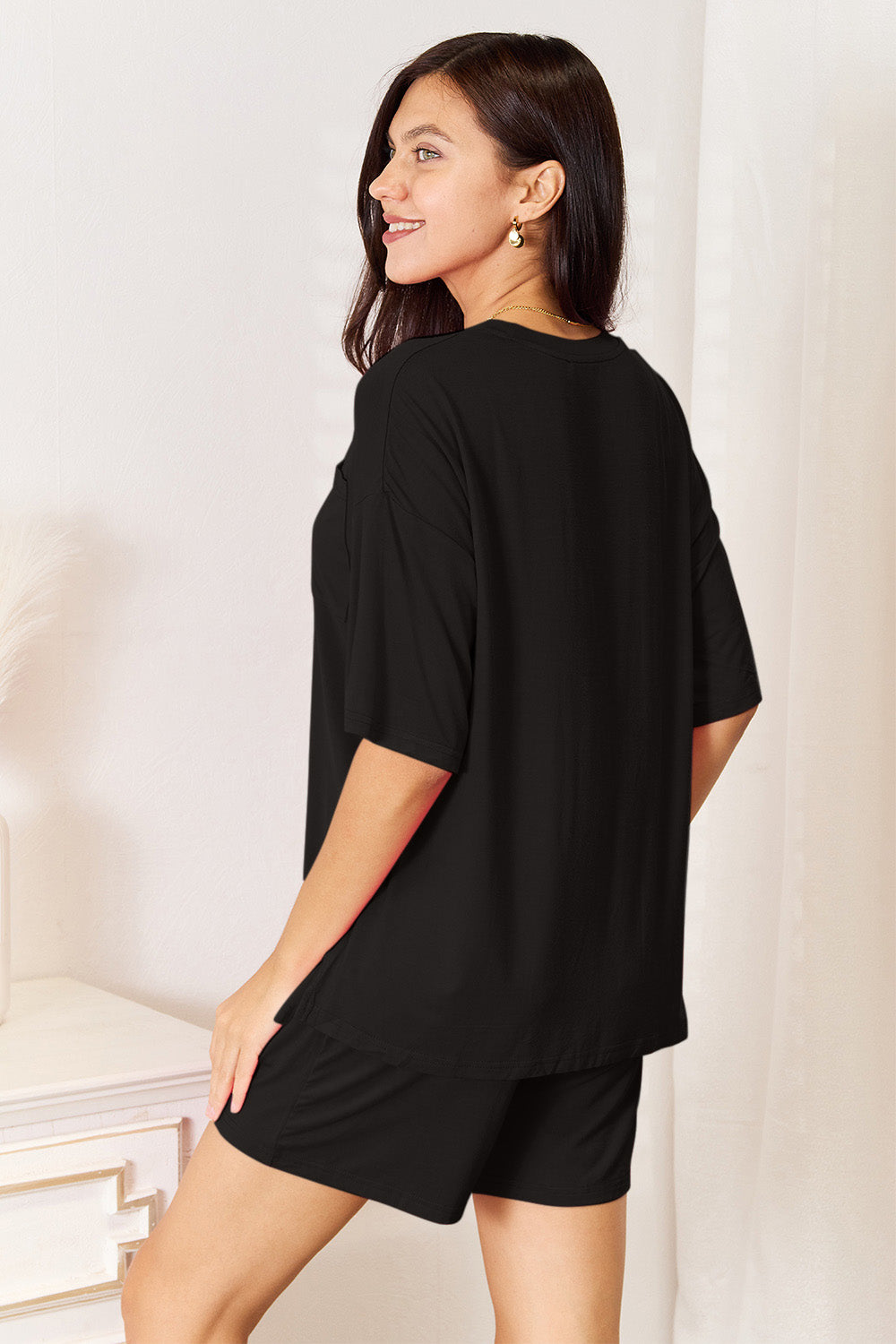 Basic Bae Soft Rayon Short Sleeve Top and Short Set