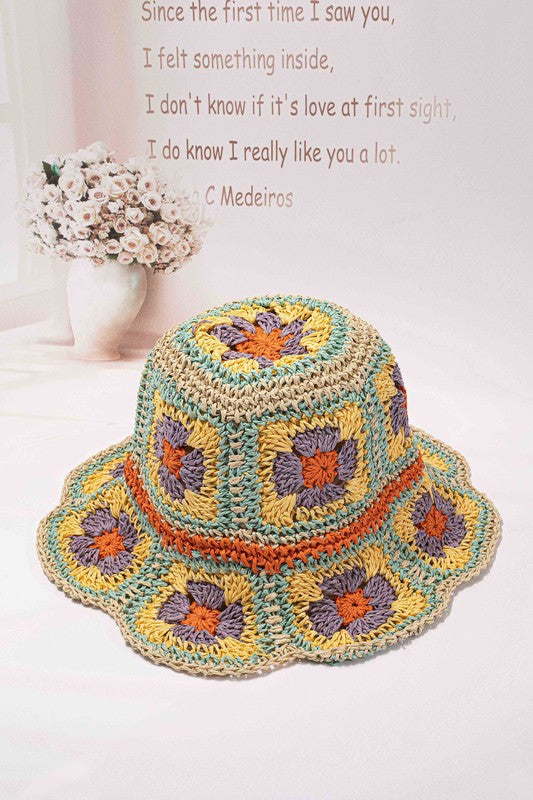 Pastel Color crochet Bucket Hat