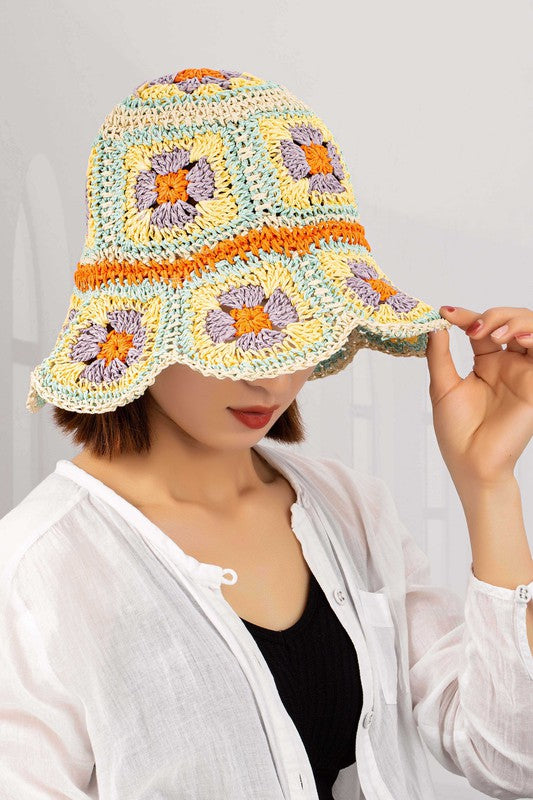 Pastel Color crochet Bucket Hat