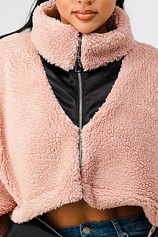 Women Winter Sherpa Coat with Multiple Look