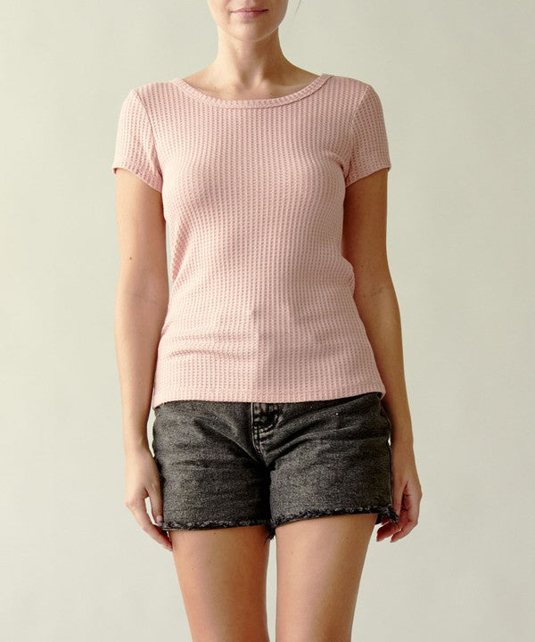 Bamboo Cotton Waffle Basic Top