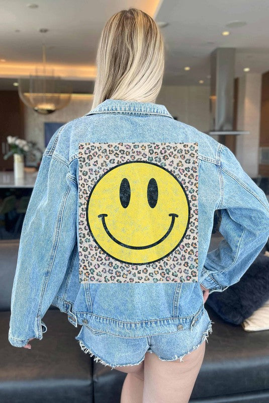 Happy Face Denim Jean Jacket