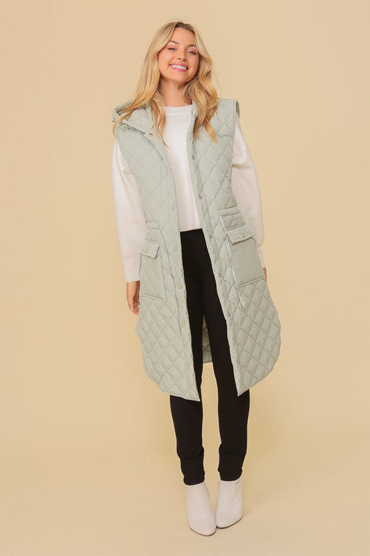 Oversized Quilted Sleeveless Vest Jacket