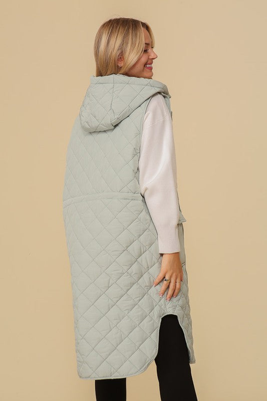 Oversized Quilted Sleeveless Vest Jacket