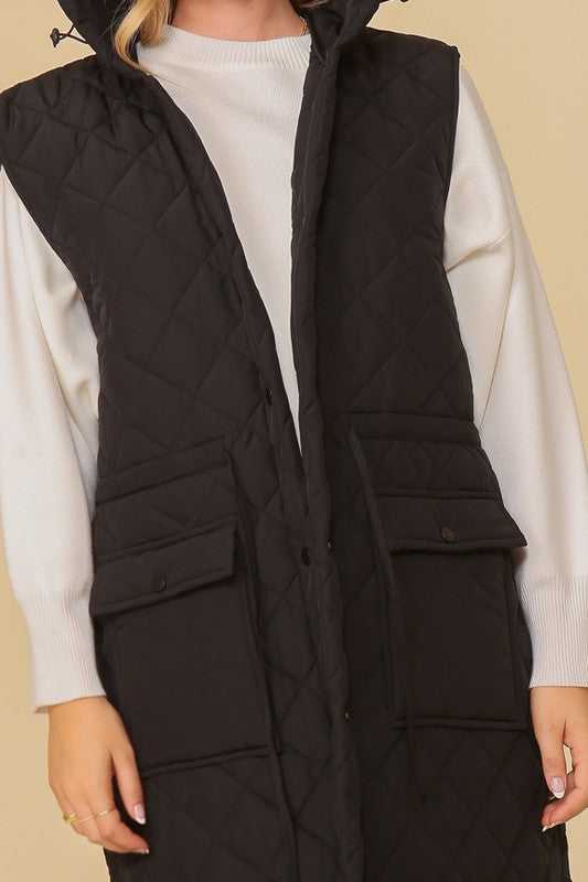 Oversized Quilted Sleeveless Vest Jacket