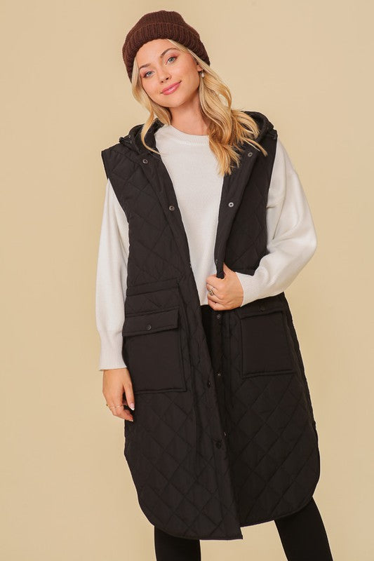 Oversized Quilted Sleeveless Vest Jacket