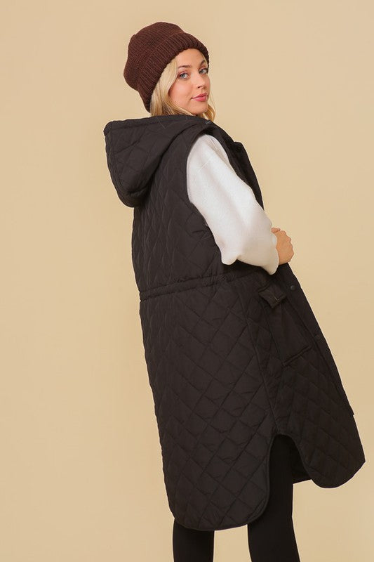 Oversized Quilted Sleeveless Vest Jacket