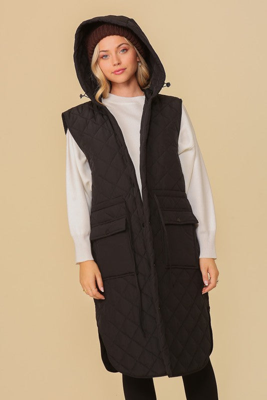 Oversized Quilted Sleeveless Vest Jacket