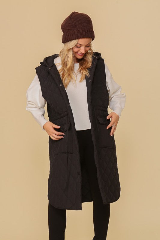 Oversized Quilted Sleeveless Vest Jacket