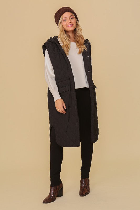 Oversized Quilted Sleeveless Vest Jacket