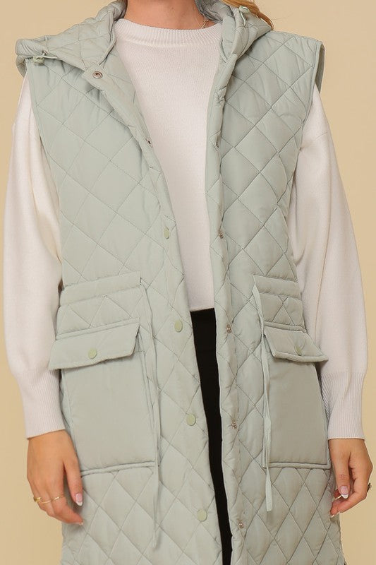 Oversized Quilted Sleeveless Vest Jacket