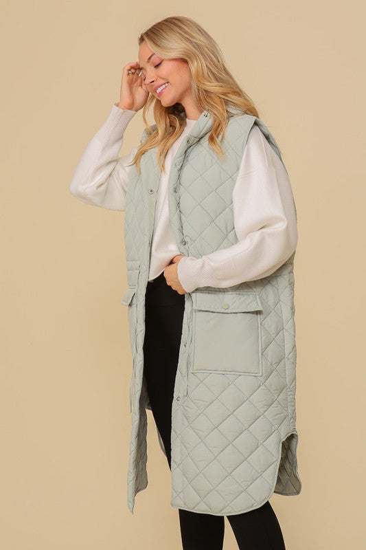 Oversized Quilted Sleeveless Vest Jacket