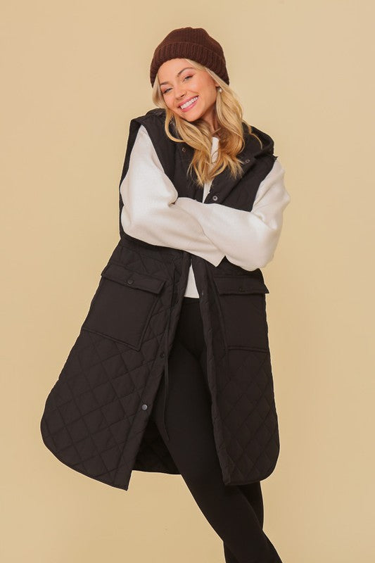 Oversized Quilted Sleeveless Vest Jacket