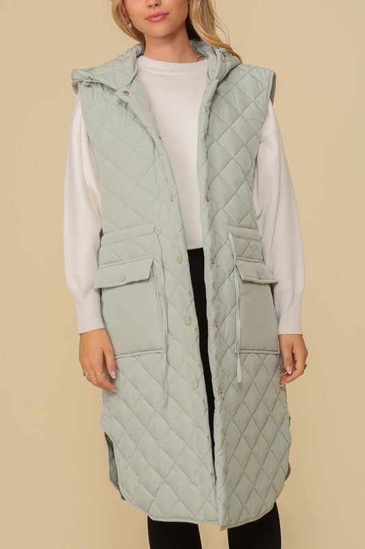 Oversized Quilted Sleeveless Vest Jacket