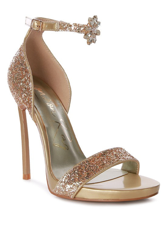 Women High Heel Slide In Open Toe Dressy Sandal