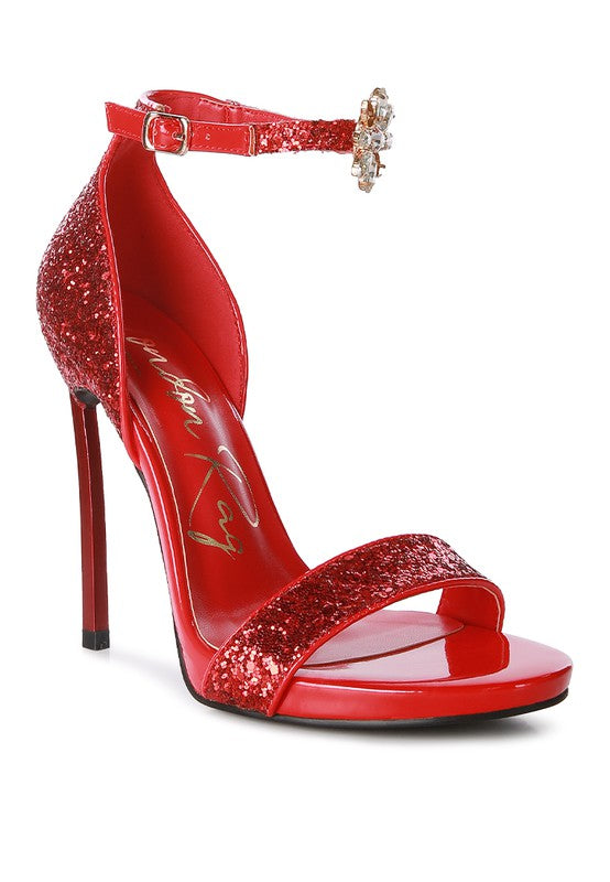 Women High Heel Slide In Open Toe Dressy Sandal