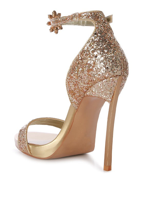 Women High Heel Slide In Open Toe Dressy Sandal