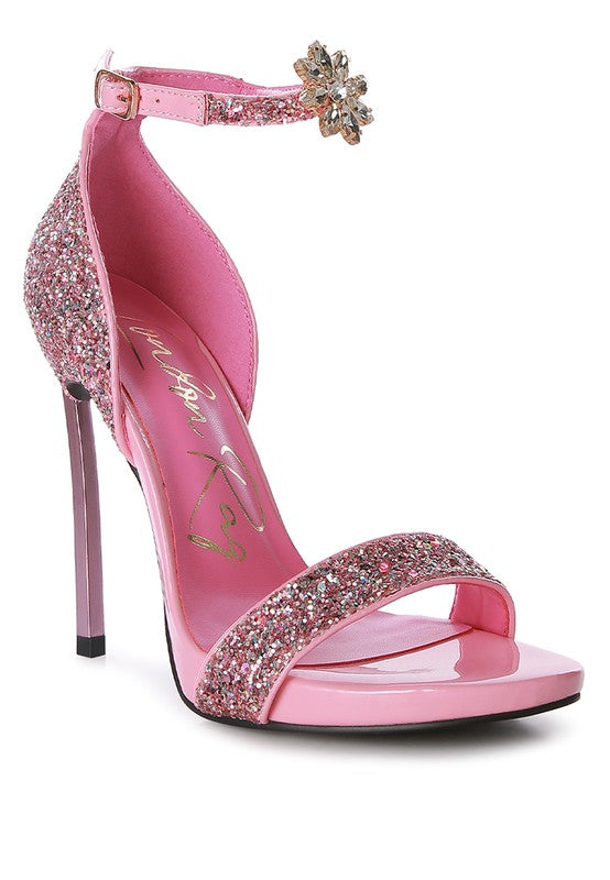 Women High Heel Slide In Open Toe Dressy Sandal