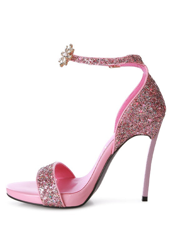 Women High Heel Slide In Open Toe Dressy Sandal