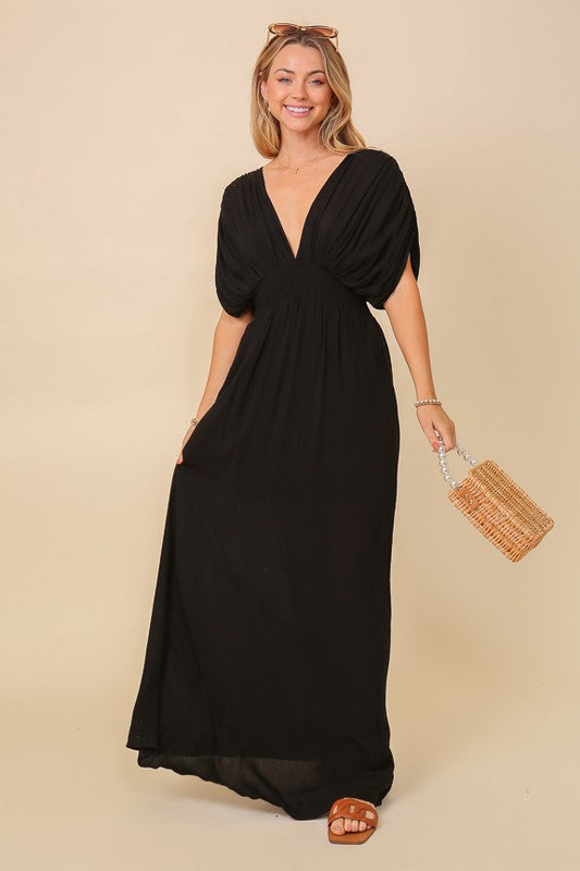 Empress Maxi Dress With Balloon Sleeve