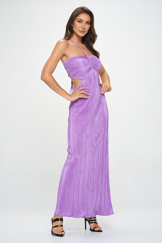 Halterneck Maxi Cutout Dress with Open Back