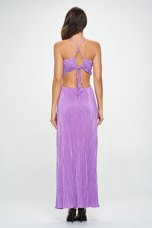 Halterneck Maxi Cutout Dress with Open Back