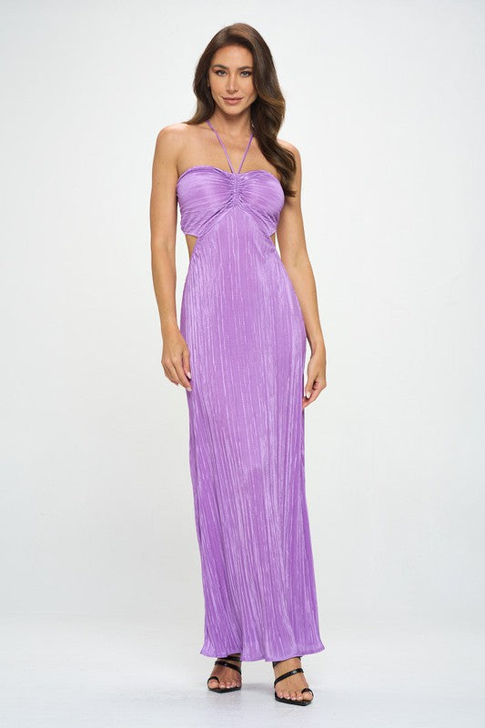 Halterneck Maxi Cutout Dress with Open Back